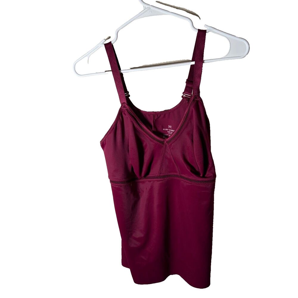 Ruby Ribbon Tank Top Women's 40 Pink Sleeveless Adjustable Straps